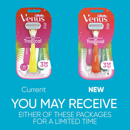 Women's disposable razor with three curve-hugging blades