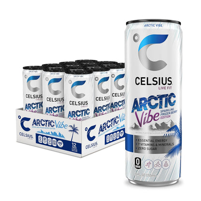 CELSIUS sugar free frozen berry energy drink cans