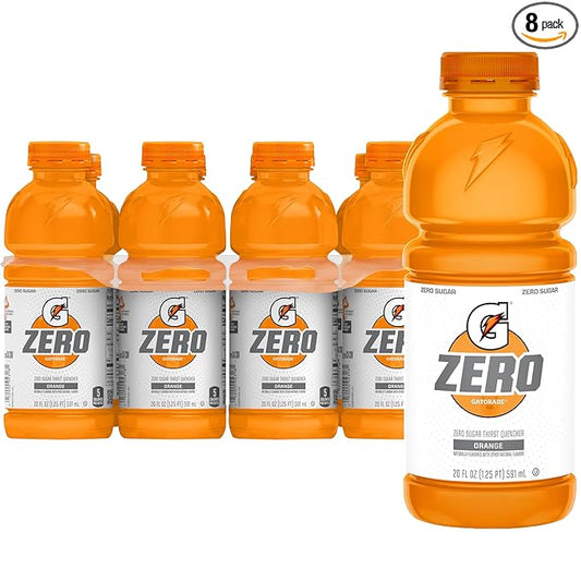 Gatorade Zero Orange sports drink 20oz bottles 8 pack