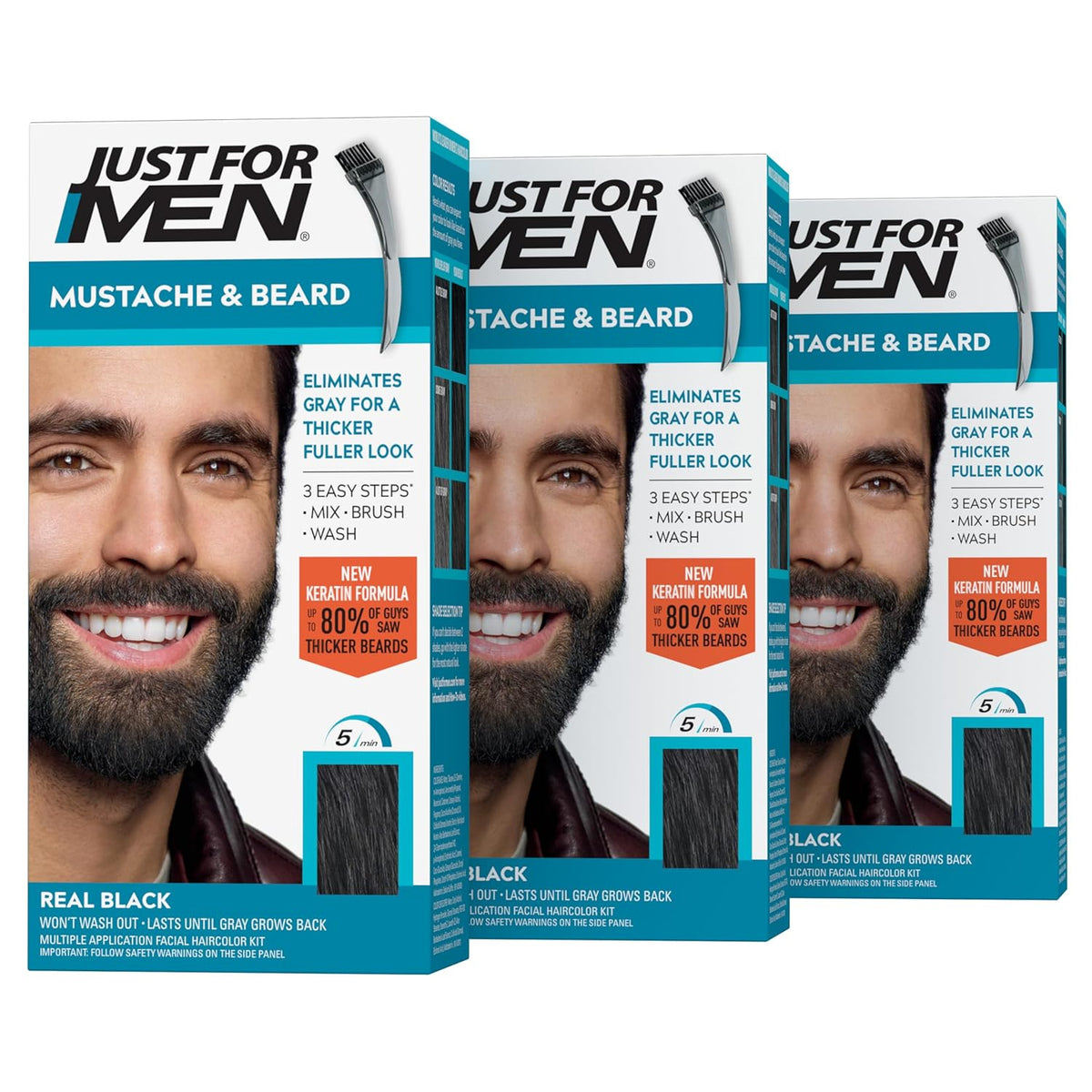 Just for Men beard dye box in Black M-55 shade