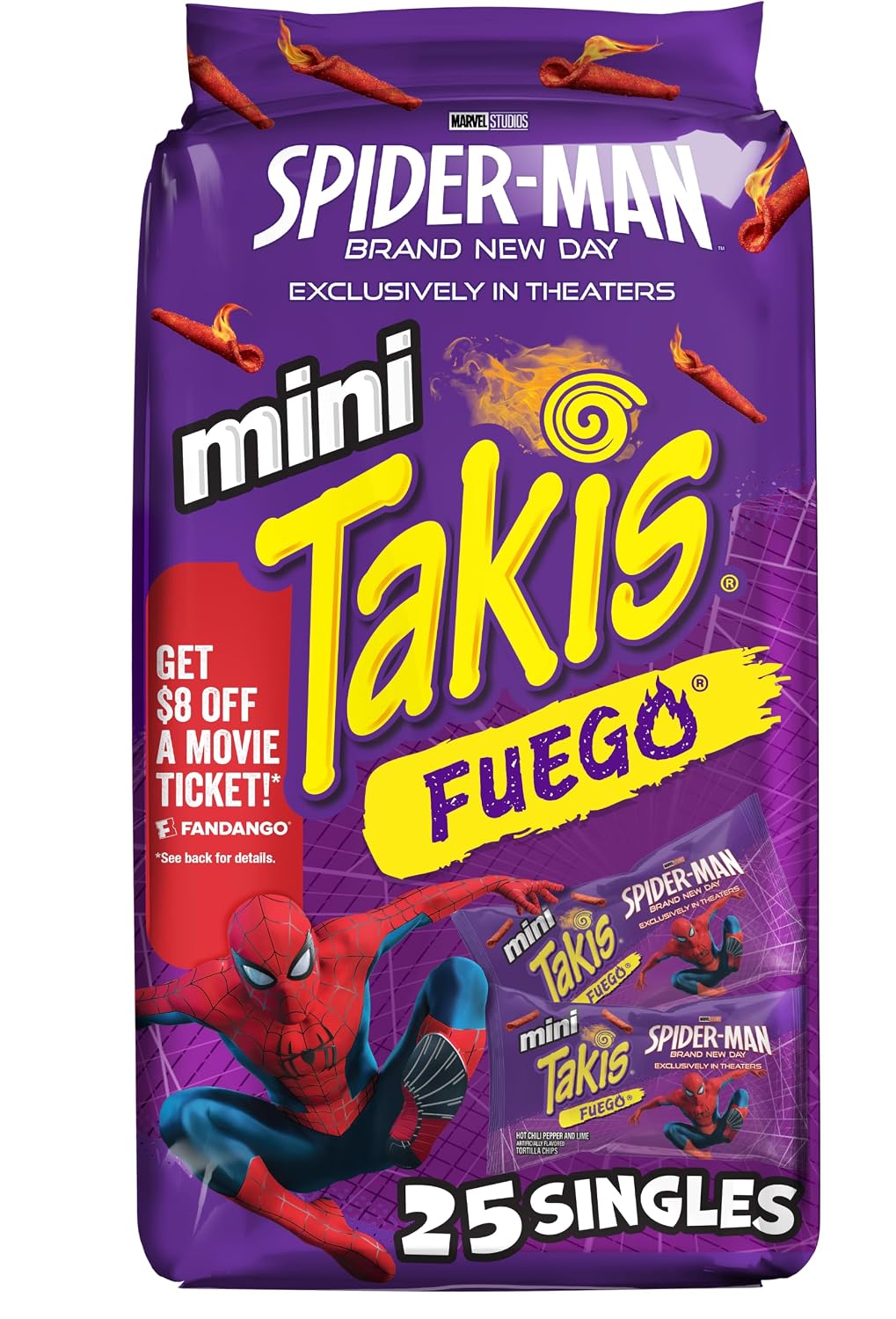 Takis Mini Rolled Tortilla Chips Fuego 25 count pack