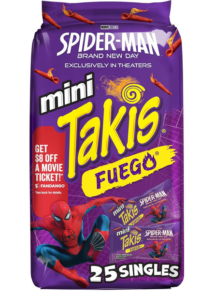 Takis Mini Rolled Tortilla Chips Fuego 25 count pack