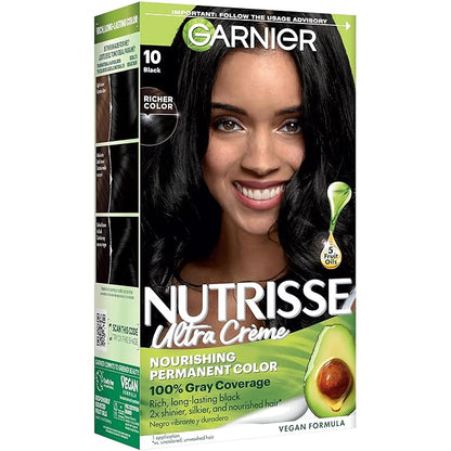 Garnier Nutrisse Ultra Crème Hair Color 10 Black box
