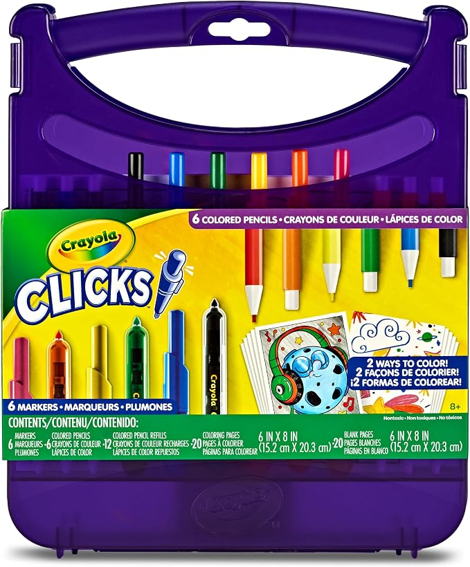 Crayola Clicks art set for kids with carrying case