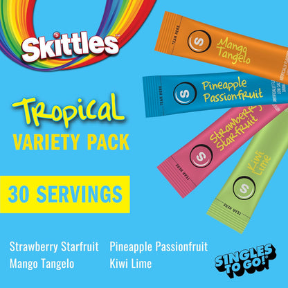 Zero sugar Skittles water enhancer packets