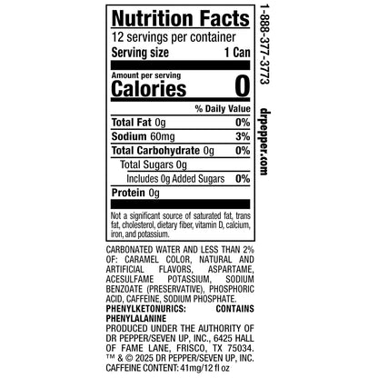 Cherry zero sugar Dr Pepper soda multipack