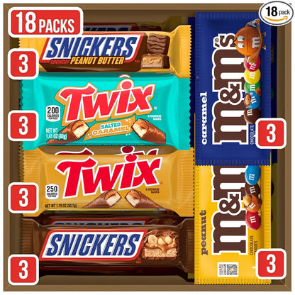 M&M'S SNICKERS and TWIX full size candy assortment