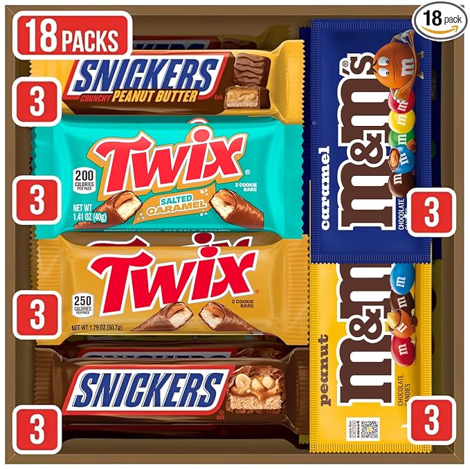 Mars chocolate candy variety box 18 count