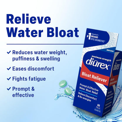 Diurex water pills for periodic water bloat support