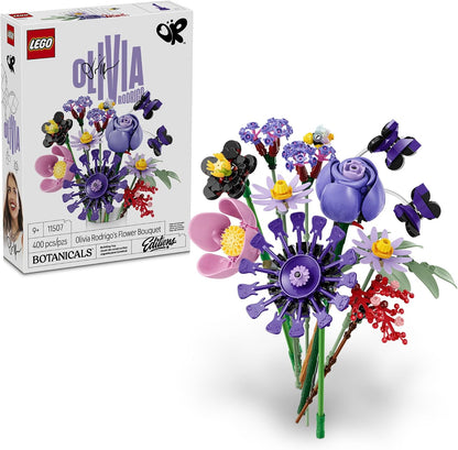 Purple LEGO flower bouquet building set for kids