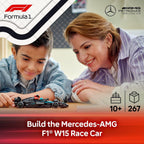 LEGO F1 race car toy with driver minifigure