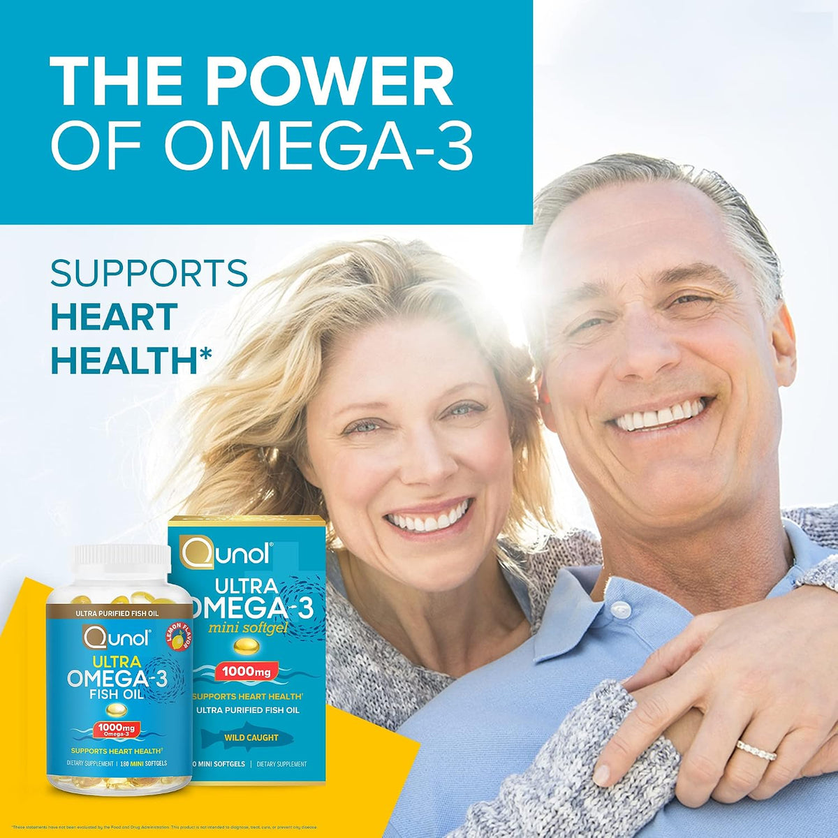 Qunol Ultra Omega-3 mini softgels supplement packaging