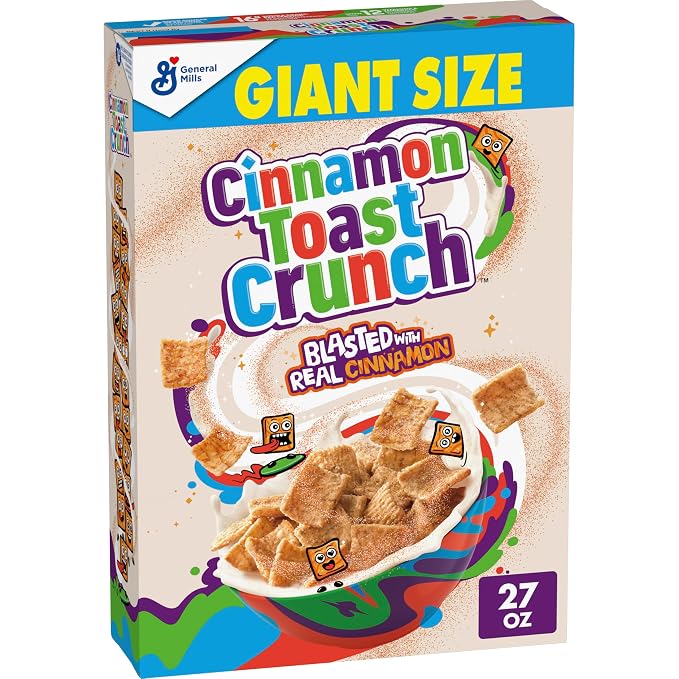 Cinnamon Toast Crunch giant size breakfast cereal box