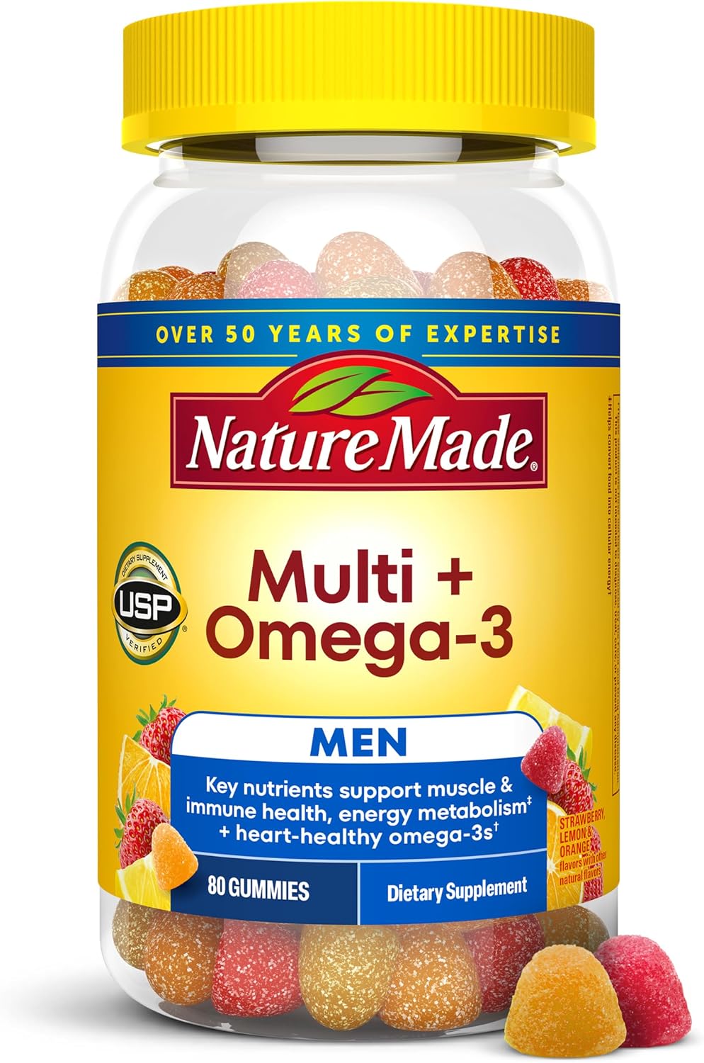 Nature Made men's gummy multivitamin 80 count packaging