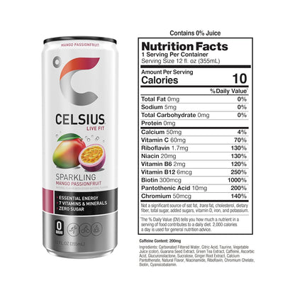 CELSIUS zero sugar sparkling energy drink pack