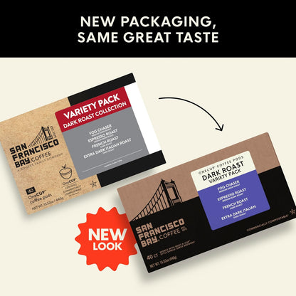 Dark roast single serve coffee pods by San Francisco Bay