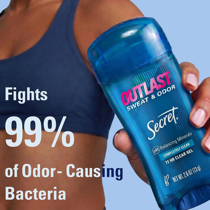 Secret clear gel deodorant with pH balancing minerals