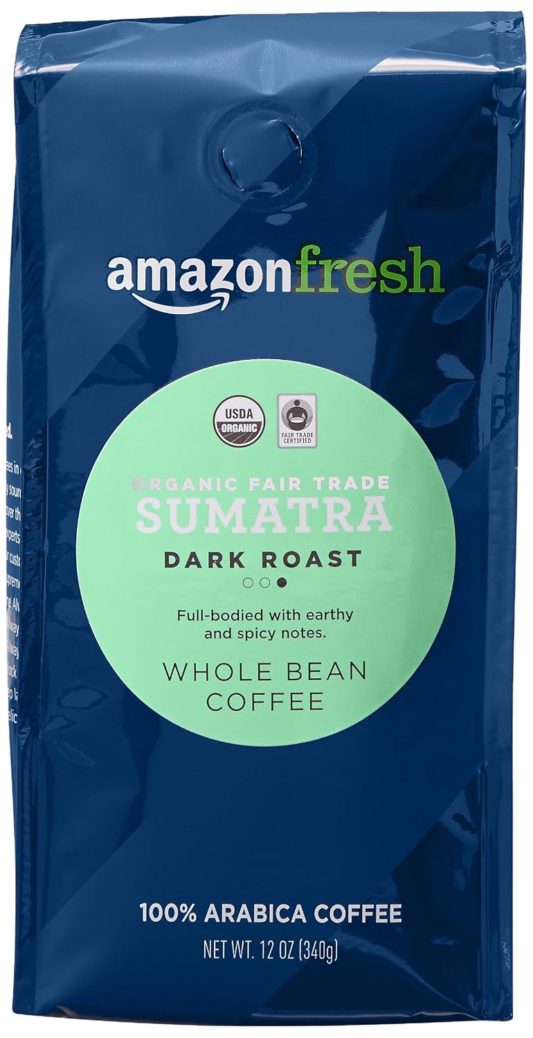 Amazon Fresh Sumatra dark roast coffee, 12 ounces