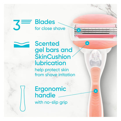ComfortGlide White Tea razor refill pack for women