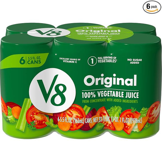 V8 Original 100% Vegetable Juice 6-pack of 5.5 fl oz cans