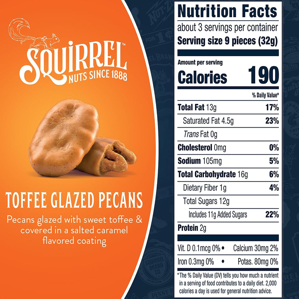 Toffee glazed North American pecans by Squirrel Brand