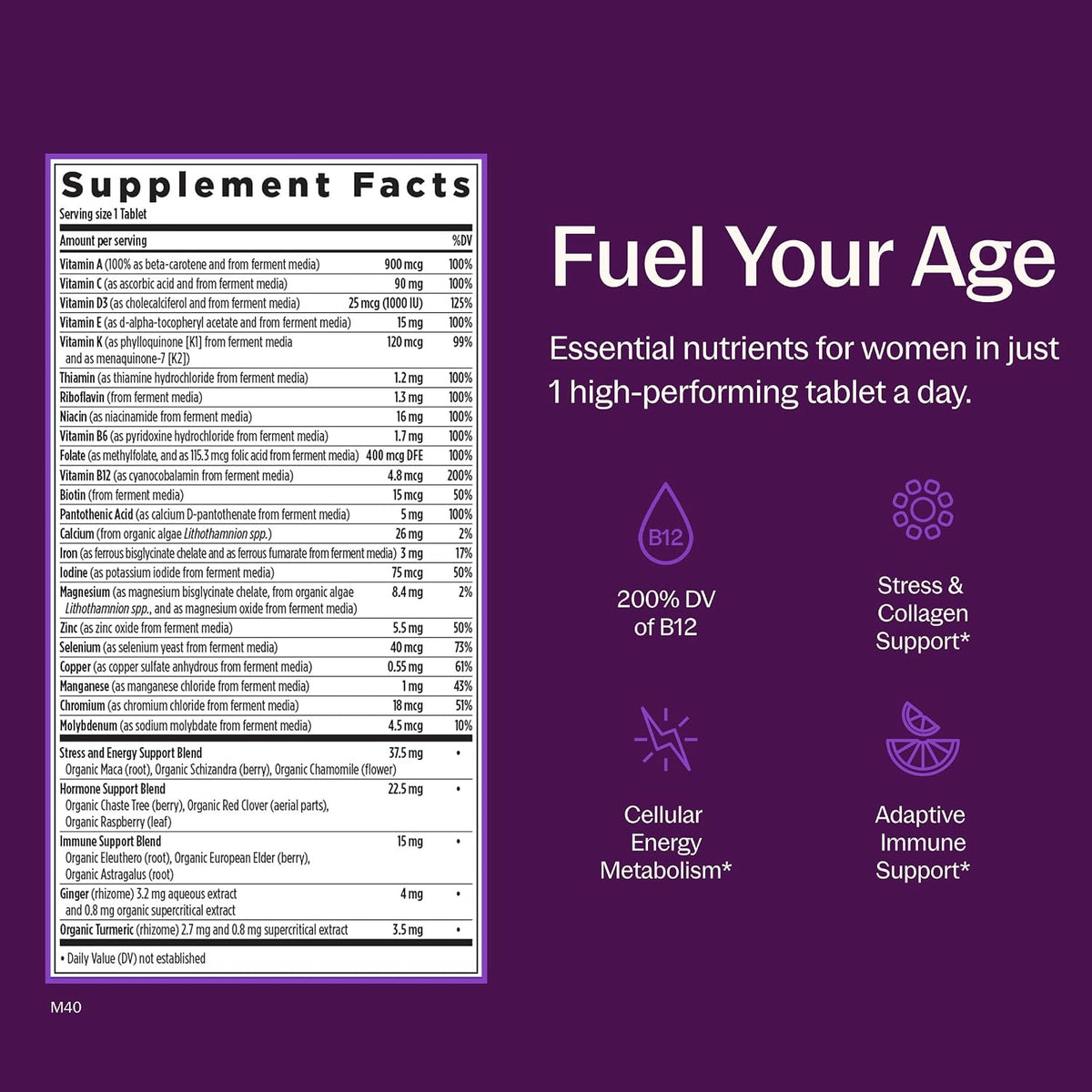 Vegetarian women's multivitamin with vitamins and minerals