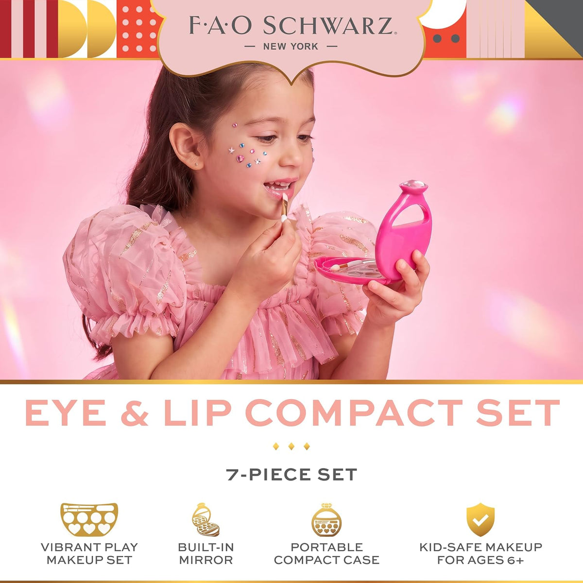 FAO Schwarz makeup kit with eyeshadow and lip shades