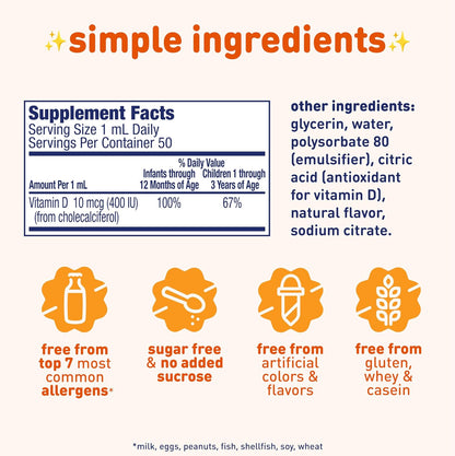 Enfamil D-Vi-Sol 50 day supply dropper bottle