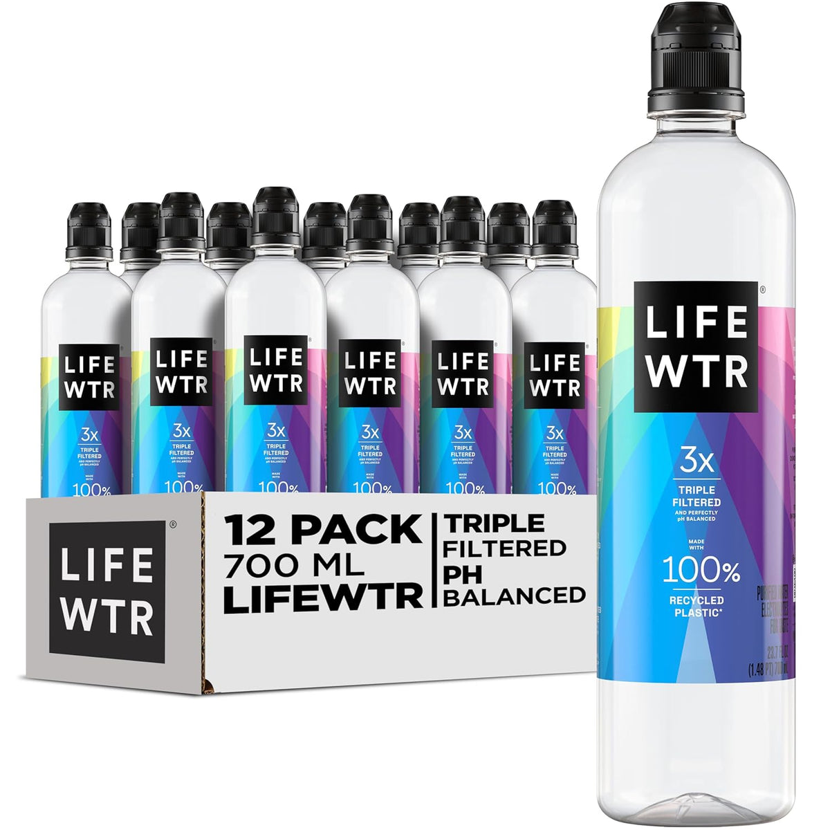 LIFEWTR 23.7 fl oz flip cap water bottles