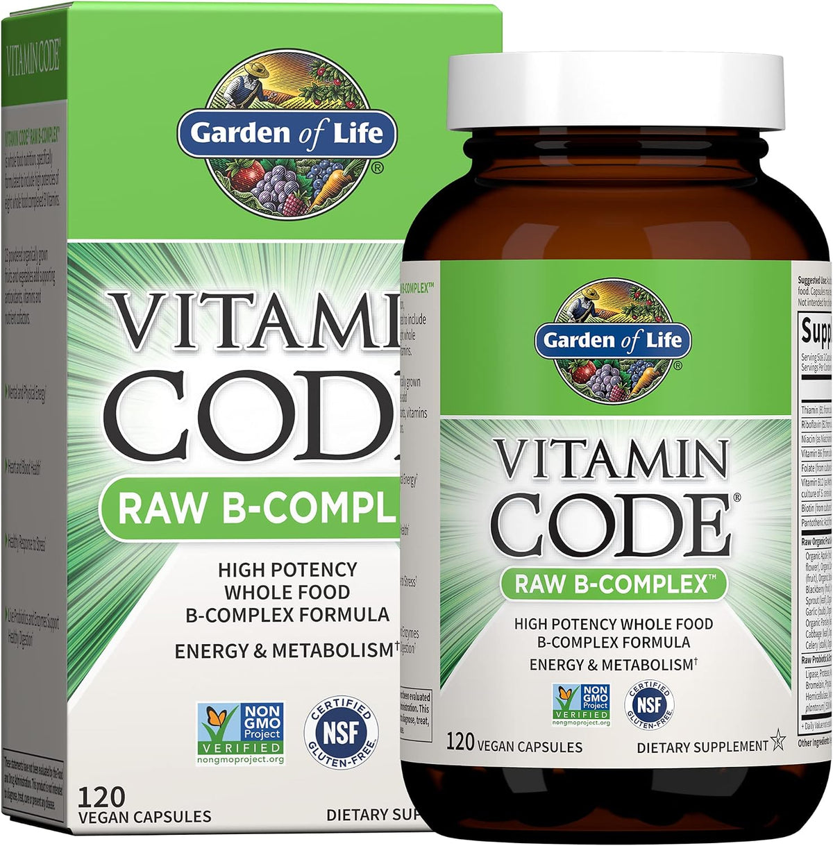 Garden of Life Raw B-Complex vegan capsules supplement
