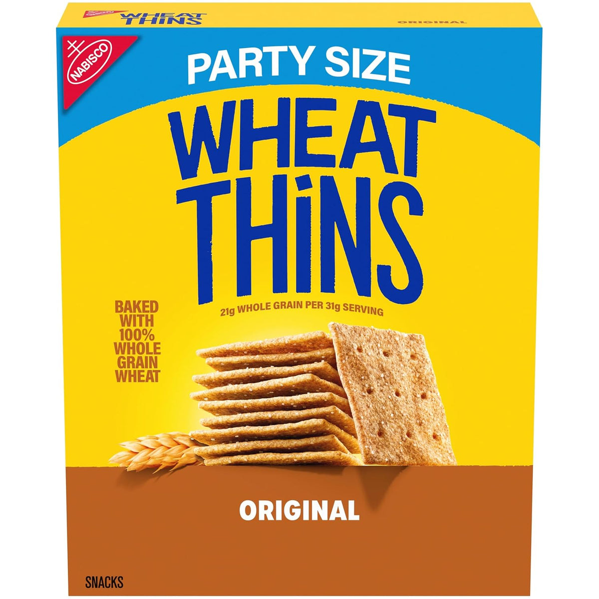 Whole grain wheat crackers for snacking
