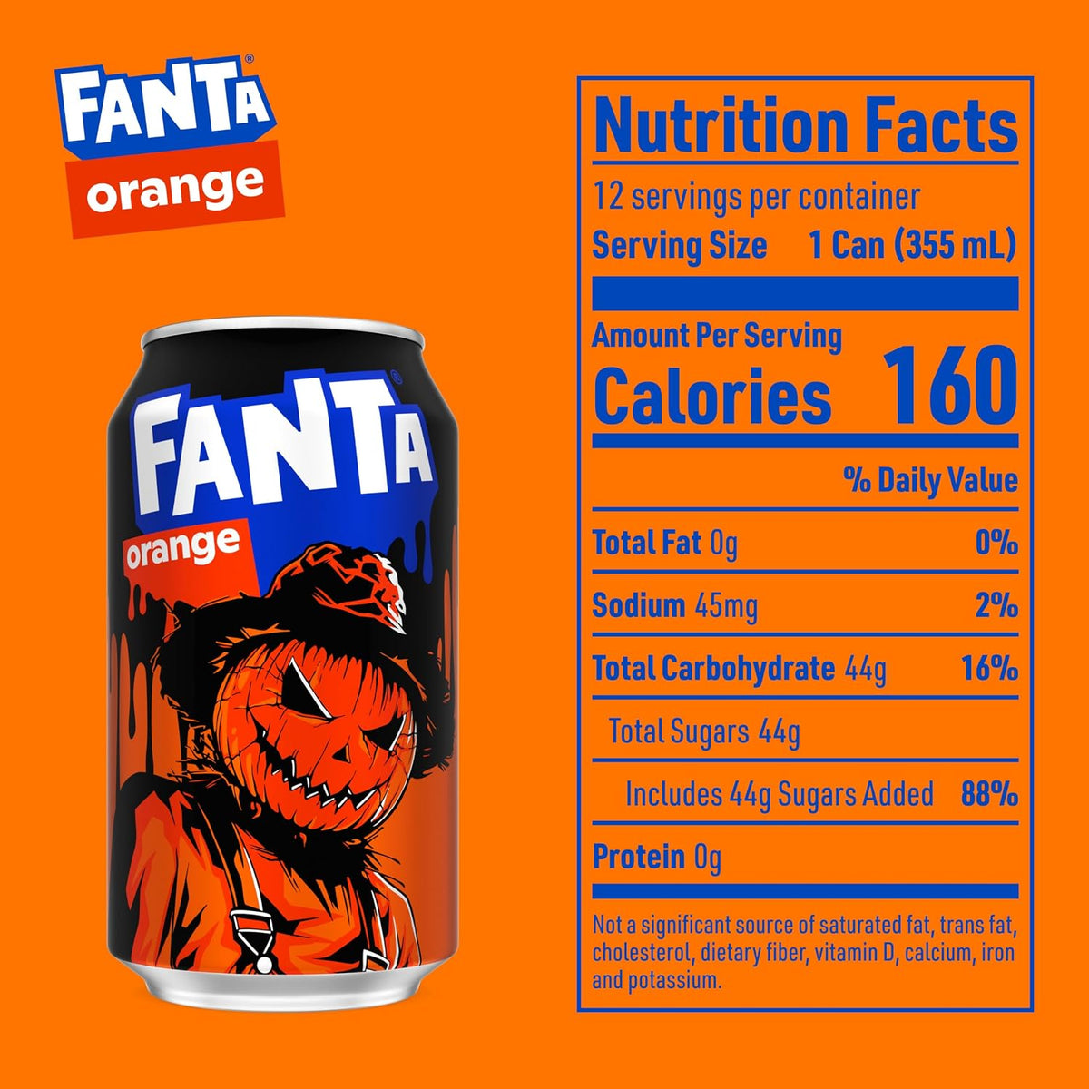 Fanta Orange fruit-flavored soda in a 12-pack