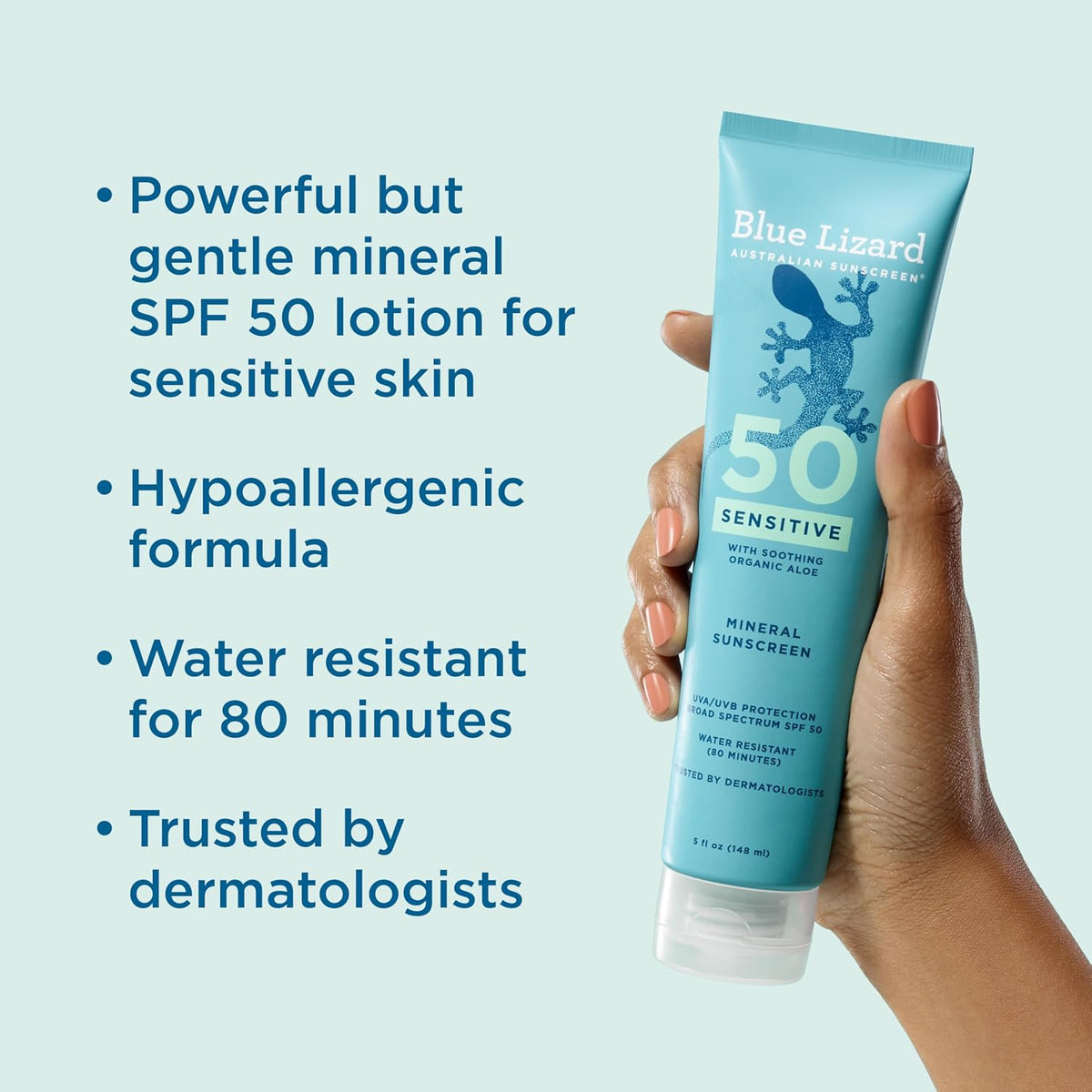 Blue Lizard 100% mineral UVA UVB sunscreen packaging
