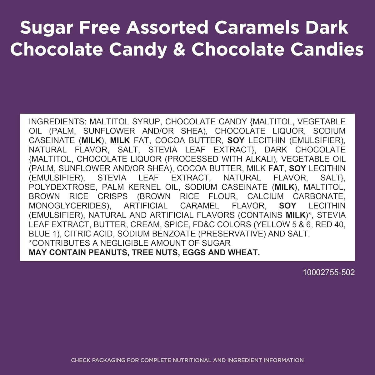 Holiday sugar free assorted caramel candy bag