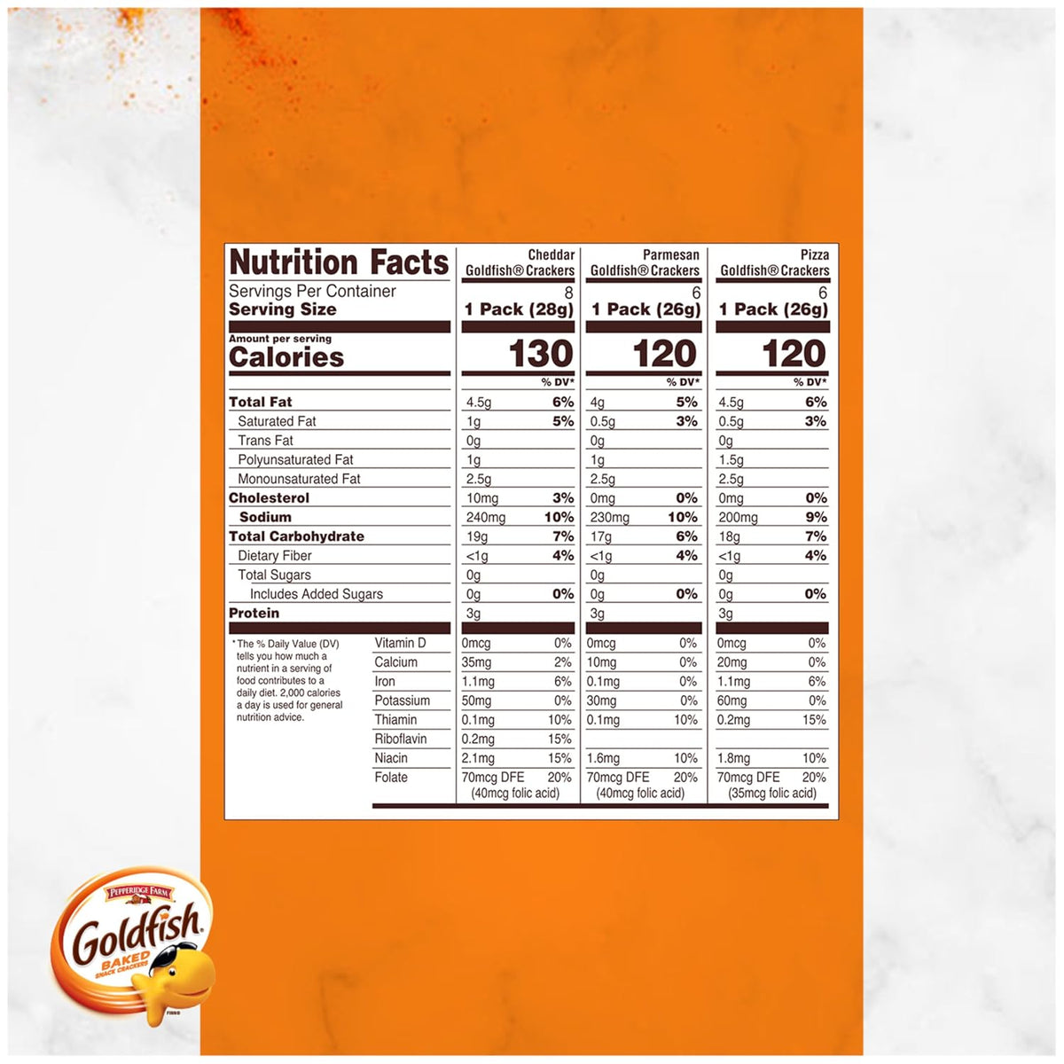 Goldfish Pizza Cheddar and Parmesan cracker snack packs