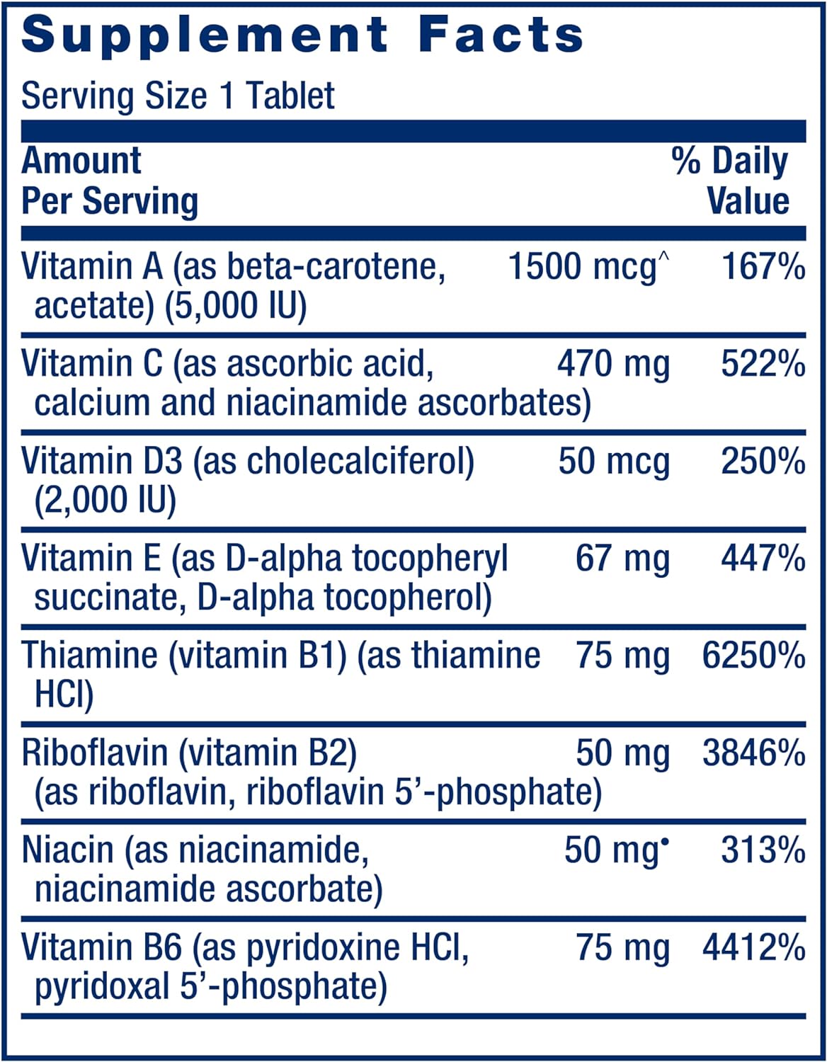 Life Extension vitamins minerals and extracts tablets