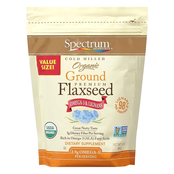 Spectrum Essentials organic ground flaxseed 24 oz pouch
