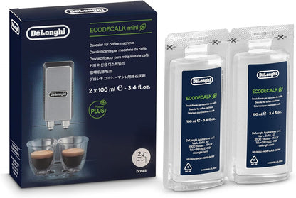 Visit the De'Longhi Store — De'Longhi EcoDecalk Descaler, Eco-Friendly Universal Descaling Solution for Coffee & Espresso Machines, 2-Pack (1 use per pack)