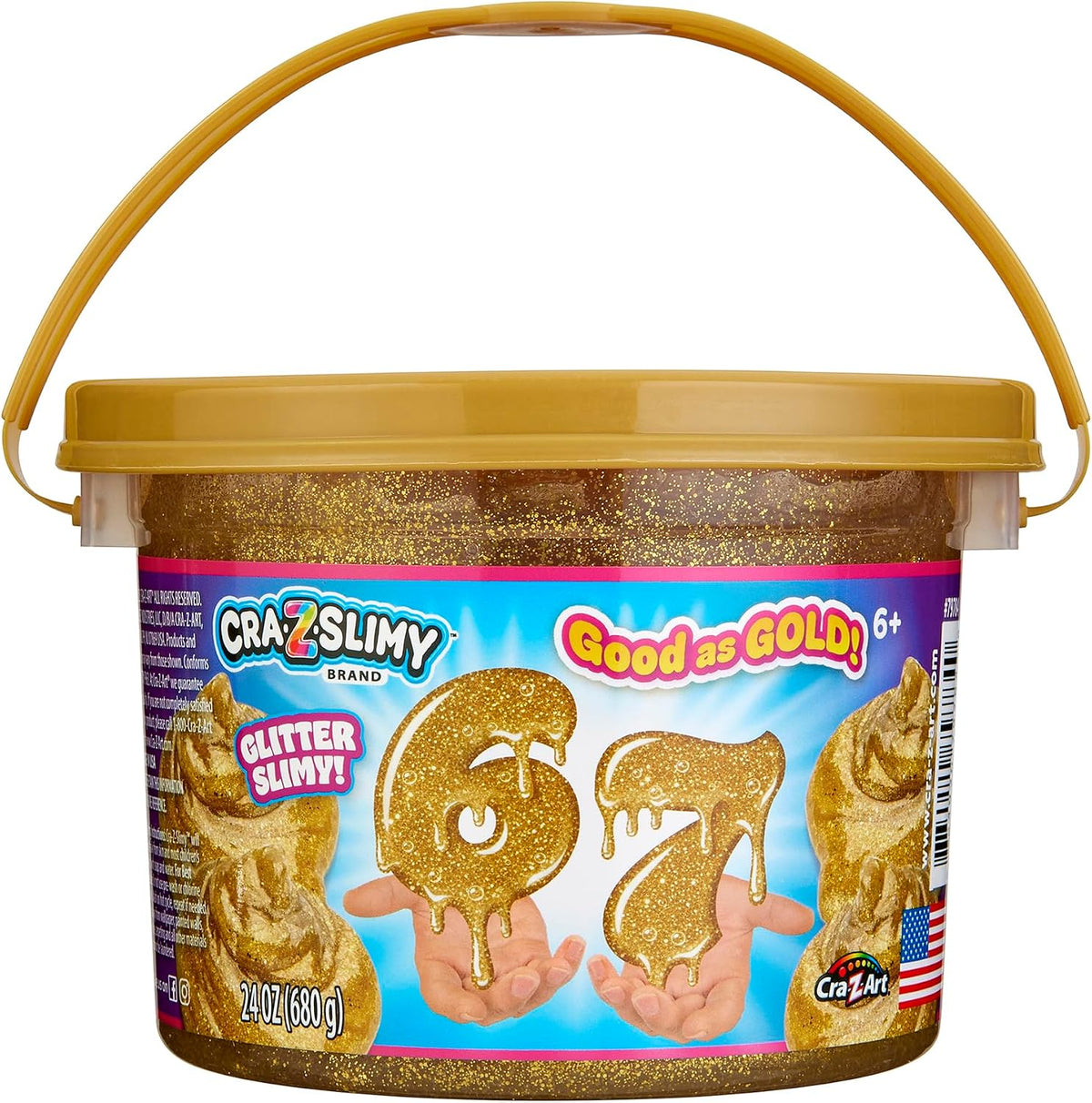 Cra-Z-Art stretchy gold glitter slime bucket