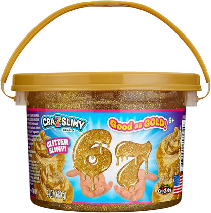 Cra-Z-Art stretchy gold glitter slime bucket