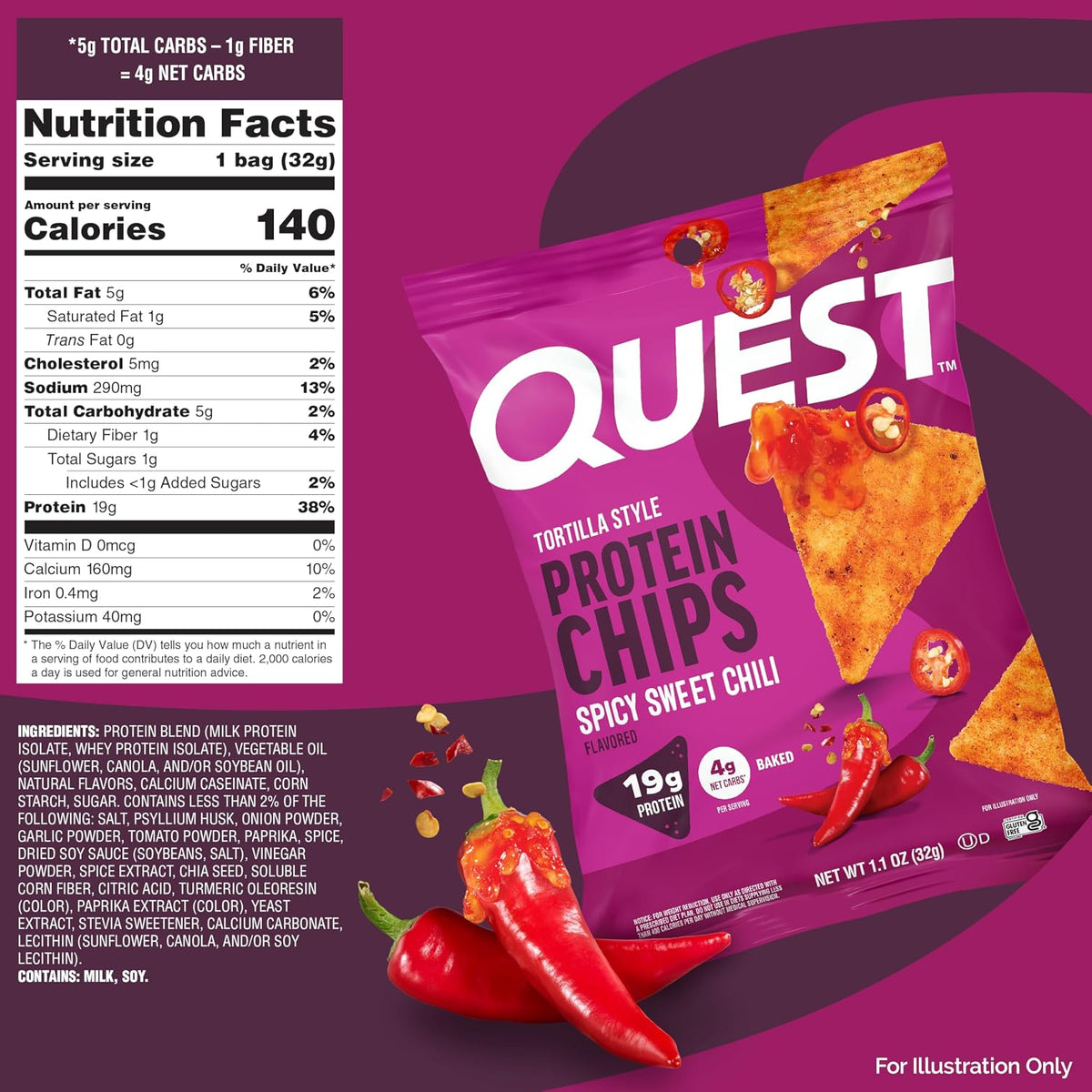 High protein low carb tortilla style chips by Quest