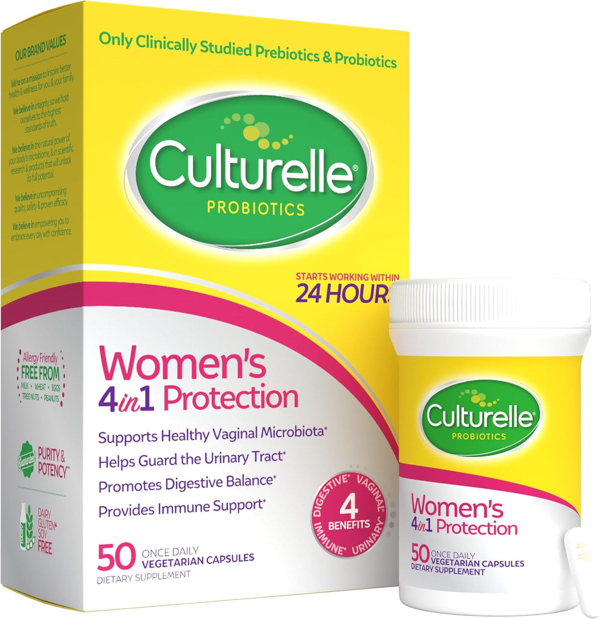 Culturelle women's probiotic supplement bottle