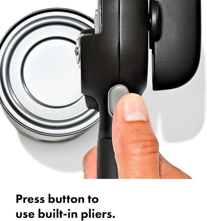 OXO can opener with built-in lid removal pliers