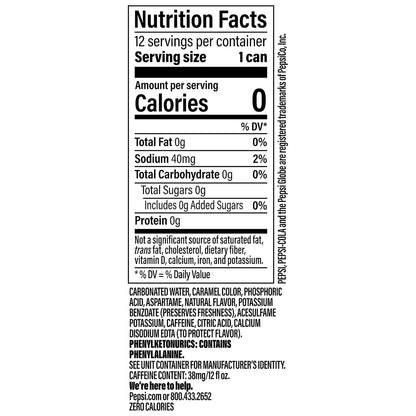 Pepsi Zero Sugar Cola multipack beverage