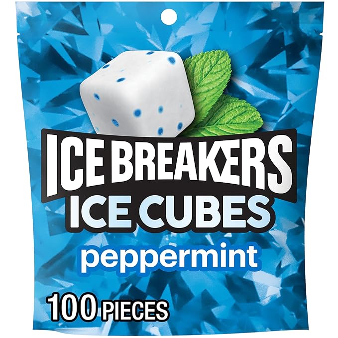 ICE BREAKERS Ice Cubes peppermint sugar free gum pouch