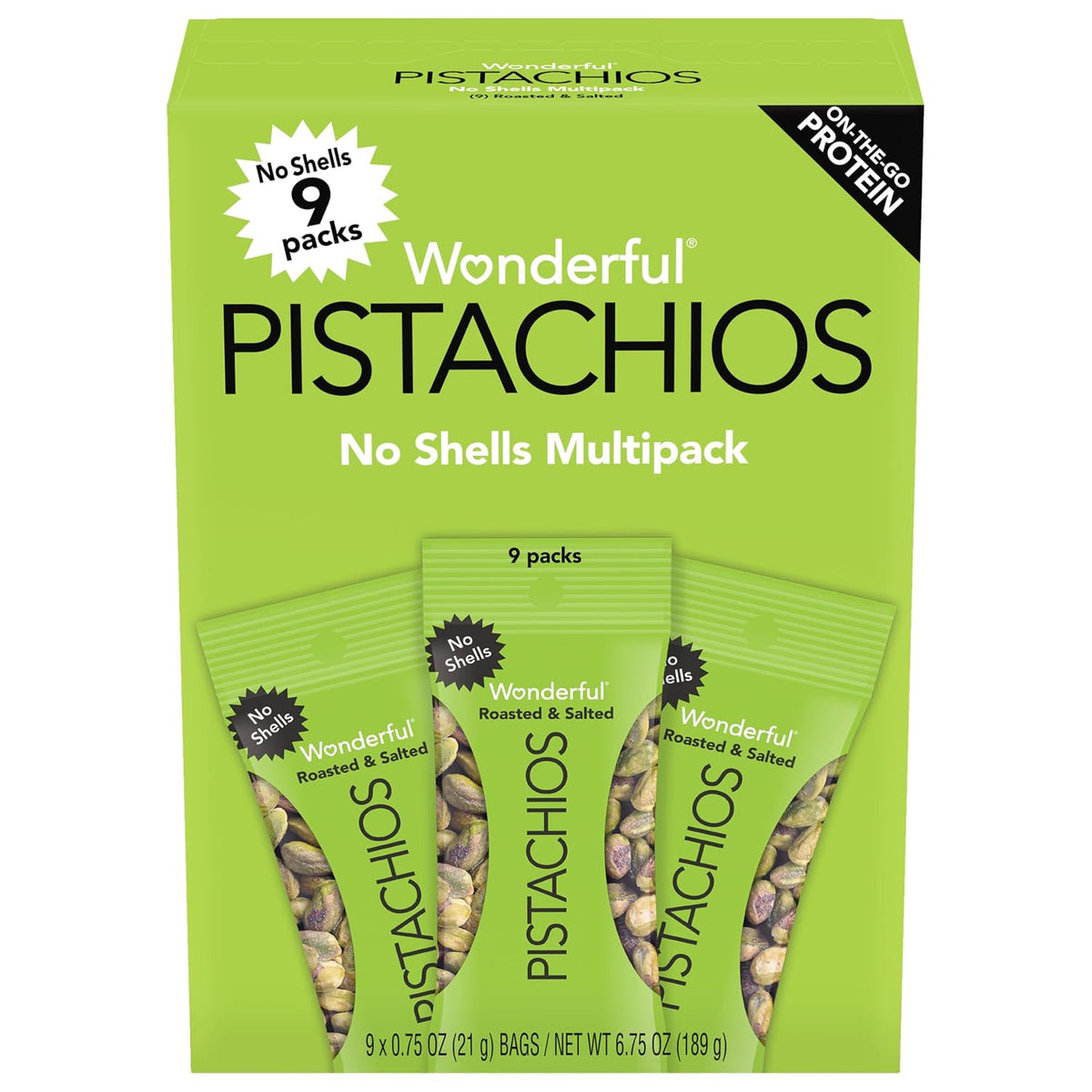Box of Wonderful Pistachios No Shells 0.75 oz bags