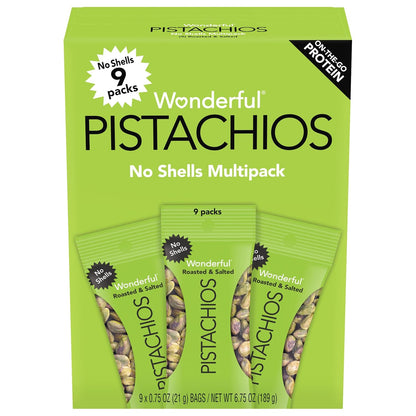 Box of Wonderful Pistachios No Shells 0.75 oz bags