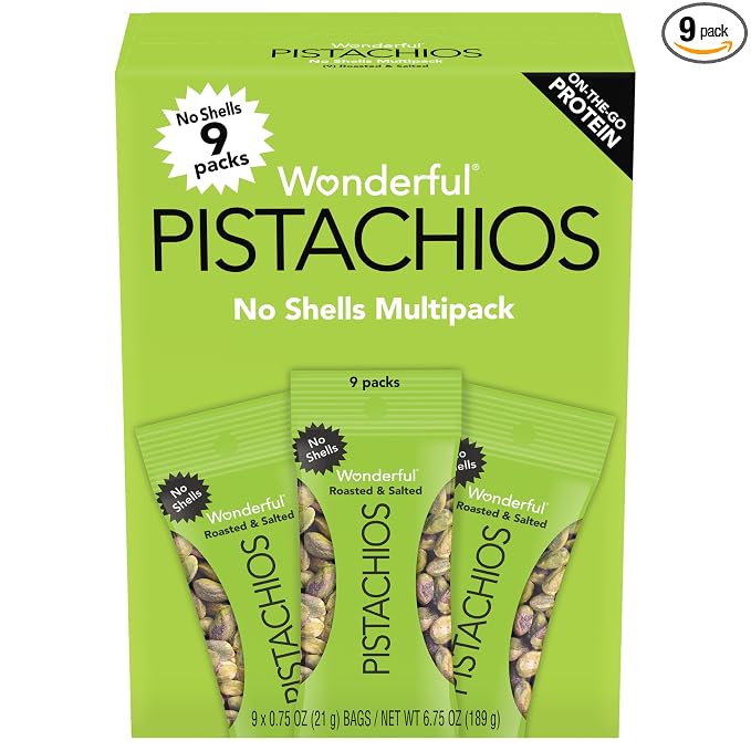 Wonderful Pistachios No Shells roasted salted snack packs