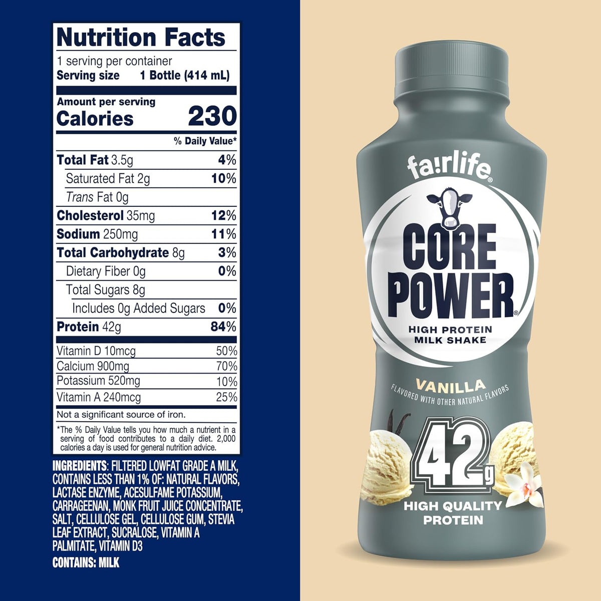 Core Power Elite 42g high protein milk shake vanilla