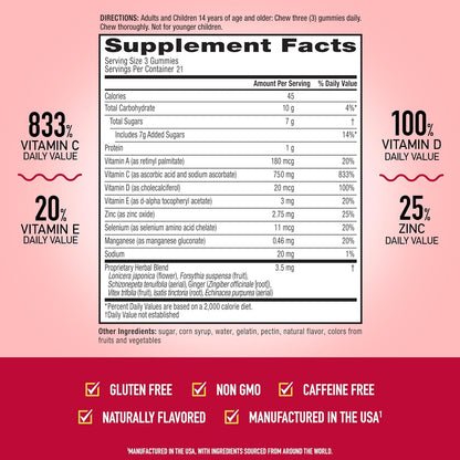Airborne adult Vitamin C gummy supplement bottles